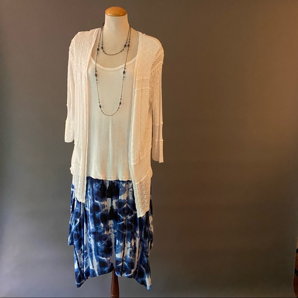 Great boho blue and white tie dye skirt. - Picture 2 of 5